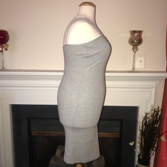 Top Shop | Gray Basic Jersey Midi Dress - Picture 4 of 5